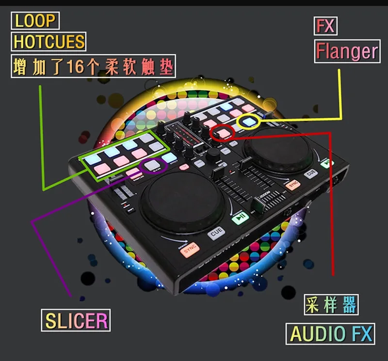 Умный мобильный телефон DJ регулятор посуды MIDI контроллер компьютер многофункциональная встроенная звуковая карта Воспроизведение аудио Регулировка плееров