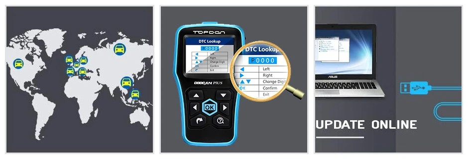 Topdon Ultrascan OBDCAN Plus 2,0 OBD 2 Код считыватель сканер OBDII автоматический диагностический инструмент Pro Полные функции как al519 для автомобилей DTC