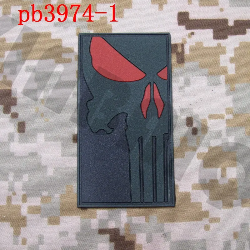 3D ПВХ патч Череп патч боевой тактический военный - Цвет: pb3974 Green