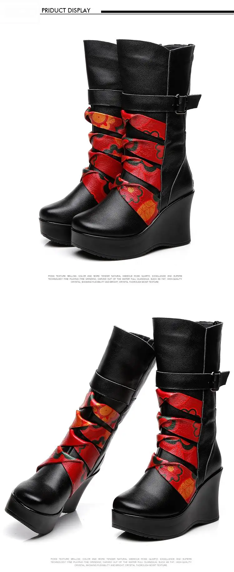 GKTINOO/Новые модные женские сапоги из натуральной кожи; зимняя теплая обувь до середины икры; повседневная женская обувь на танкетке; женские мотоботы