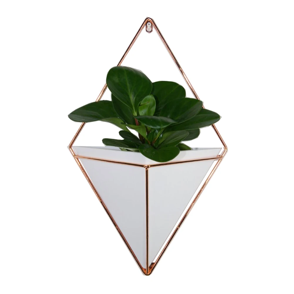 

Flower Pots Decorative Geometric Triangle Macrame Wall Hanging Planter For Indoor Metal Pot Ideal For Cactus Succulents Plants