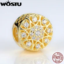 Real 925 Sterling Silver & Gold Plated Corazones de Oro Granos Del Encanto Fit Pandora Original Pulsera Auténtica Joyería Fina