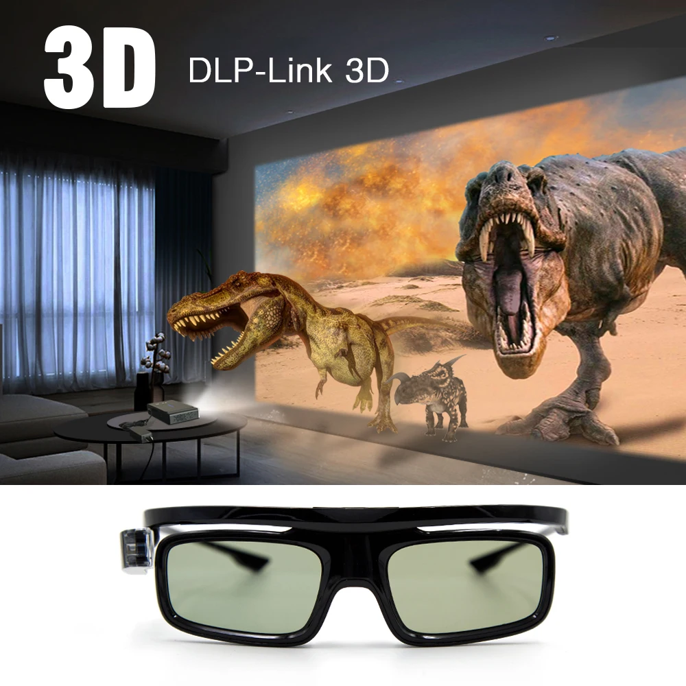 BYINTEK Hot Selling Active DLP Link Shutter 3D Glasses GL1800 for BYINTEK DLP 3D Projector UFO R15 R9 R7