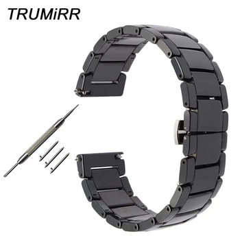 

22mm Quick Release Ceramic Watchband +Tool for Tissot Longines Mido Luminox Seiko Watch Band Steel Butterfly Clasp Wrist Strap