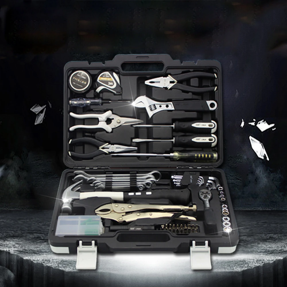 102 шт Мультитул авто-инструменты набор ключей для ремонта автомобиля набор инструментов для автомобиля ящик для инструментов с инструментальным храповым ключом
