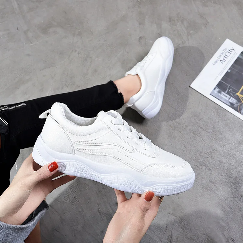 

2019 New Women's Vulcanized Shoes Fashion Tenis Feminino Breathable Mesh Shoes Woman Casual Shoes Women White Chunky Sneakers