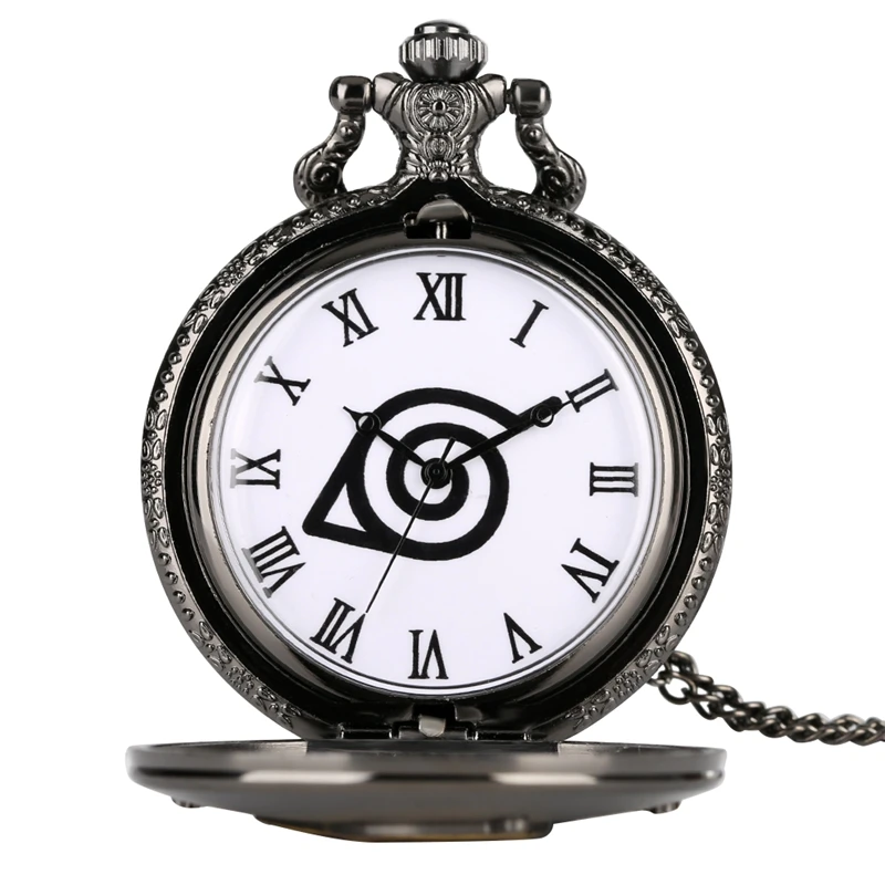 Серебро Наруто Марка кварцевые карманные часы ожерелье Япония аниме тема Fob часы Мода кулон цепочка для косплея подарок для мужчин и женщин ребенок