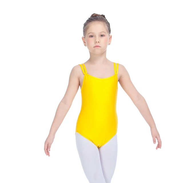Geire Girls Ballet Leotards Toddler Sleeveless Suspender Dance Dress Outfit With Shiny Skirt