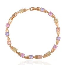 MxGxFam Для женщин многослойный браслет с несколькими Цвет Стразы для 18 желтого золота Цвет