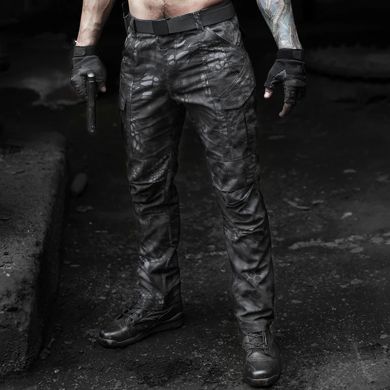 Men's Waterproof Ripstop Python Snake Camouflage Army Tactical Pants 65