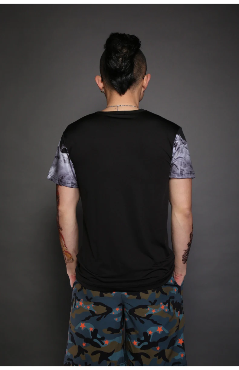 Модная футболка с коротким рукавом в китайском стиле с принтом «дымный дракон», летняя коллекция года, дышащая Качественная мужская футболка большого размера, S-3XL