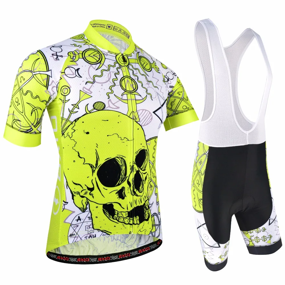 BXIO Pro Team Skull велосипедная одежда лайкра короткий рукав манжеты Roupa Ciclismo качественные кастомные гелевые прокладки велосипедная одежда BX-186