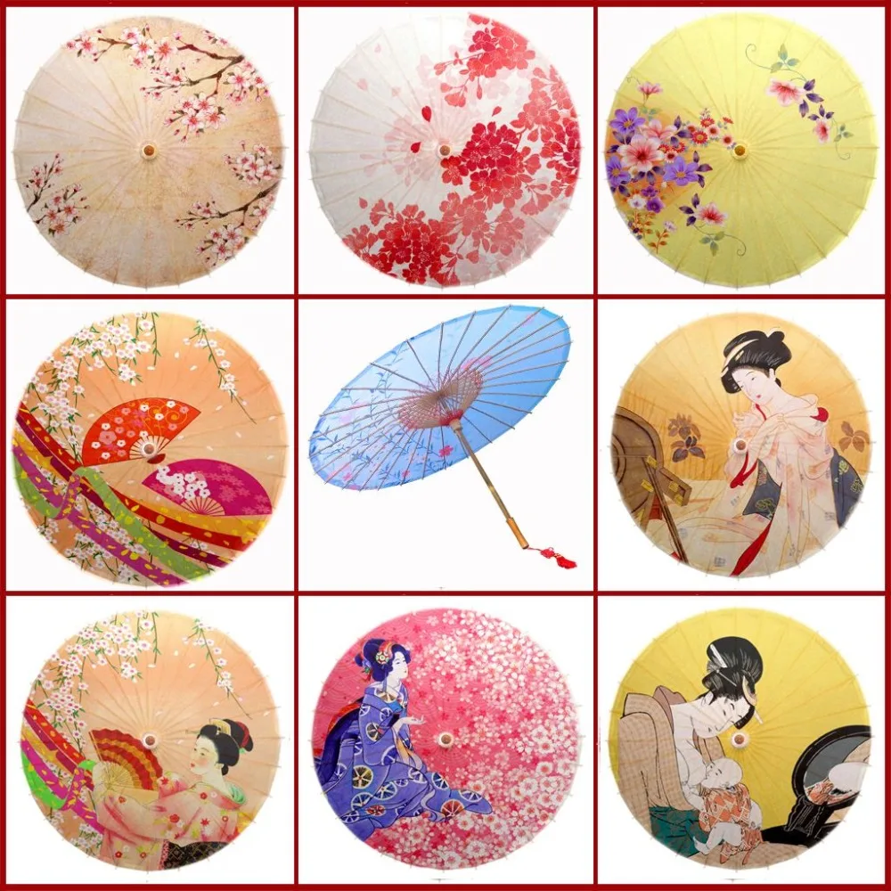 

Japanese Style Umbrella Oil-paper Rain-proof Umbrella Cherry Blossom Lady Sushi Japan Restaurant Ceiling Decorative Umbrella