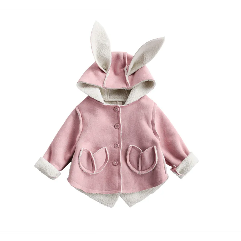 2017 Autumn Baby Girls Coat Cartoon Rabbit Ears Baby Jacket Camo Fleece ...