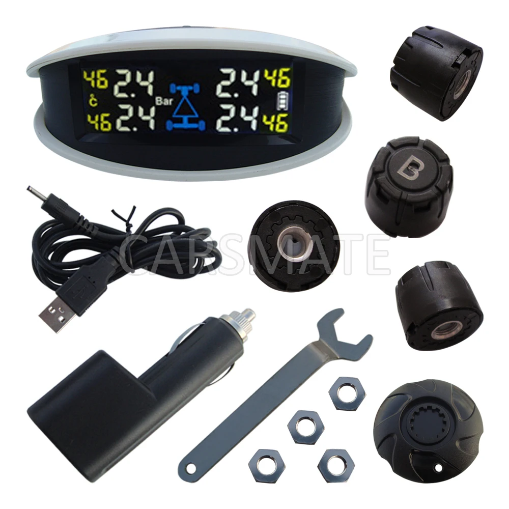 

Unique SPY Car TPMS With Colorful LCD Screen & External Sensors White Color Monitor & Grey Color Monitor Selectable