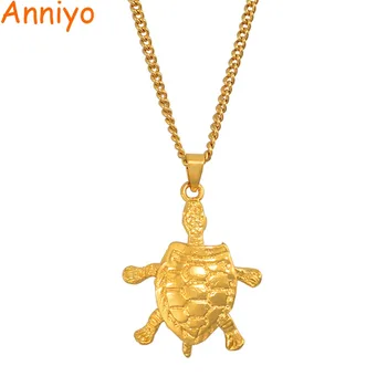 

Anniyo PNG Small Tortoise Pendant Necklaces for Women Girls Gold Color Jewelry Turtle Gifts #006709