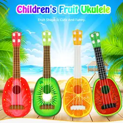 Мини-гитарные Струнные инструменты, музыкальные укулеле, милые детские гитары-фрукты креативная Подарочная коробка, игрушка для раннего