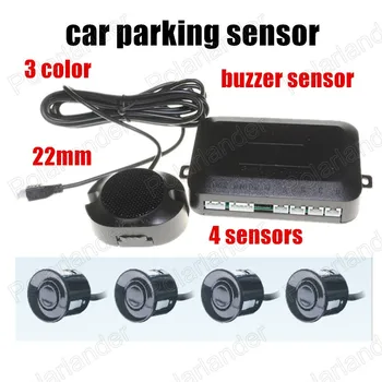 

3 colors Universal 12V 4 Parking Sensors switch 22mm Car Reverse Backup Rear Radar System Sound Alarm Indicator