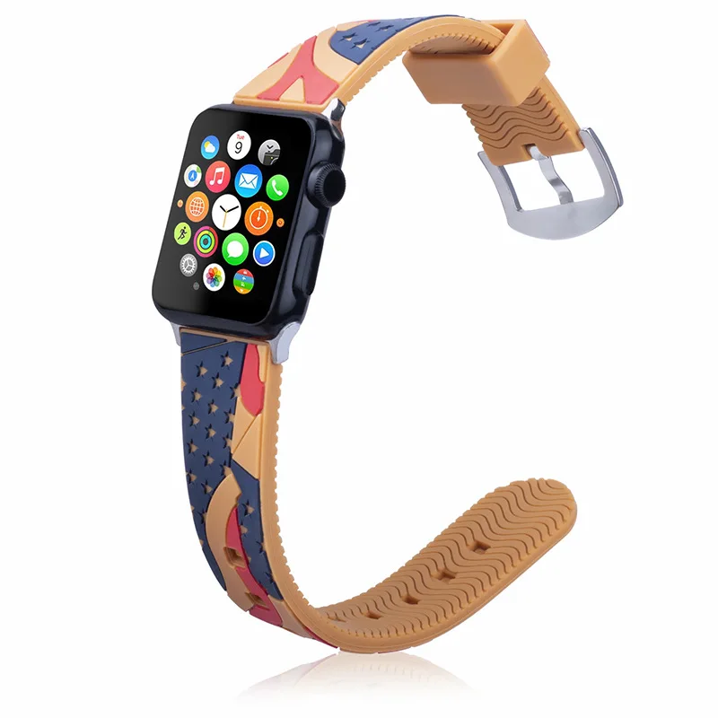 Силиконовый спортивный ремешок для Apple Watch 5 4 band 44 мм 40 мм correa iwatch 5 series 4 3 2 1 42 мм/38 мм резиновый браслет на запястье ремень