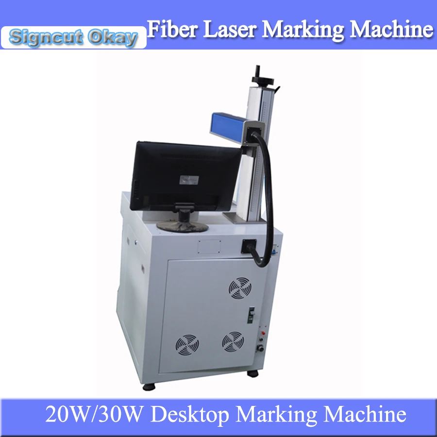 Недорогая настольная волоконная лазерная маркировочная машина CNC для маркировки