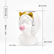 Креативная ваза из смолы в скандинавском стиле для милых девушек, декоративный цветочный горшок с жевательной резинкой, современное милое художественное украшение, Цветочная композиция