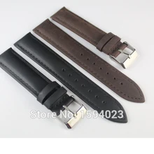 19 мм(Buckle18mm) PRC200 T095410 T461 высокое качество серебряной пряжкой+ чёрный; коричневый Натуральная кожаные браслеты для часов с ремешком