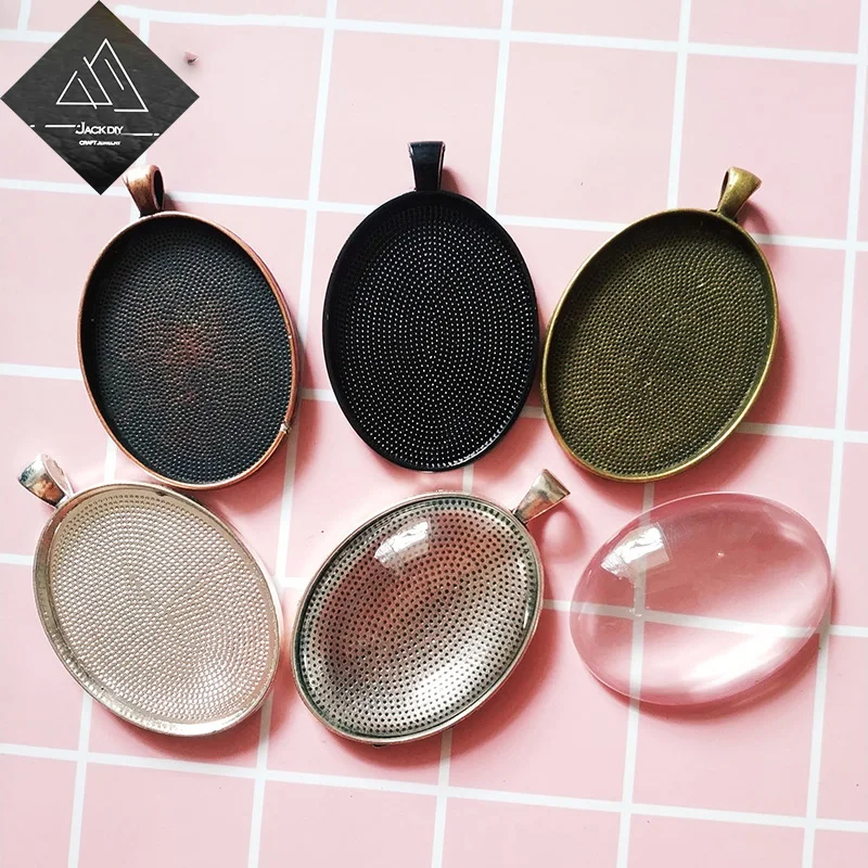 30x40mm Pendants Trays Oval Shape Pendants Setting Oval Blank Base+