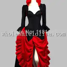 Готическое черно-красное тайское шелковое платье принцессы в европейском стиле; вечерние платья; платье для костюмированной вечеринки