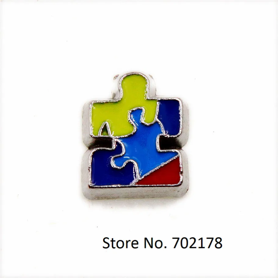 

10pcs FC154 autism awareness charms DIY floating locket memory charms fit for living memory locket
