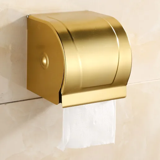 Golden bathroom paper box holder Space aluminum gold paper holder