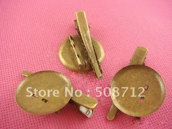 

Free shiping!!!!!!! Bronze Tone Prong Clip Brooches W/Pin Needle 30mm