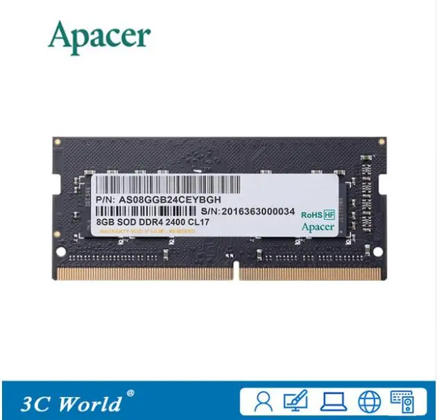 

Apacer DDR4 2400 RAM 16GB 2400MHz Notebook Gaming Memory DIMM Laptop Memory Support Motherboard DDR4 260pin 1.2V