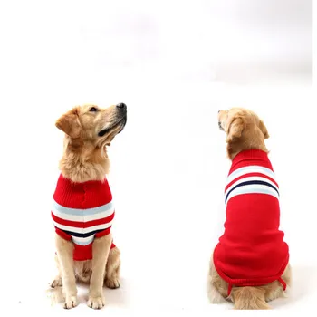 

Pet Dog Stripe Comfortable Wool Made Sweater Winter Keeping Warm Clothes For Small Large Dogs DC715
