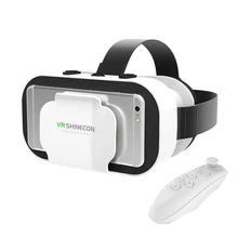 VR Shinecon 5.0 VR Box 3D Virtual Reality Goggles with Remote Game Controller Gamepad for 4.7-6 Smart Phone Video Cinema Glasses