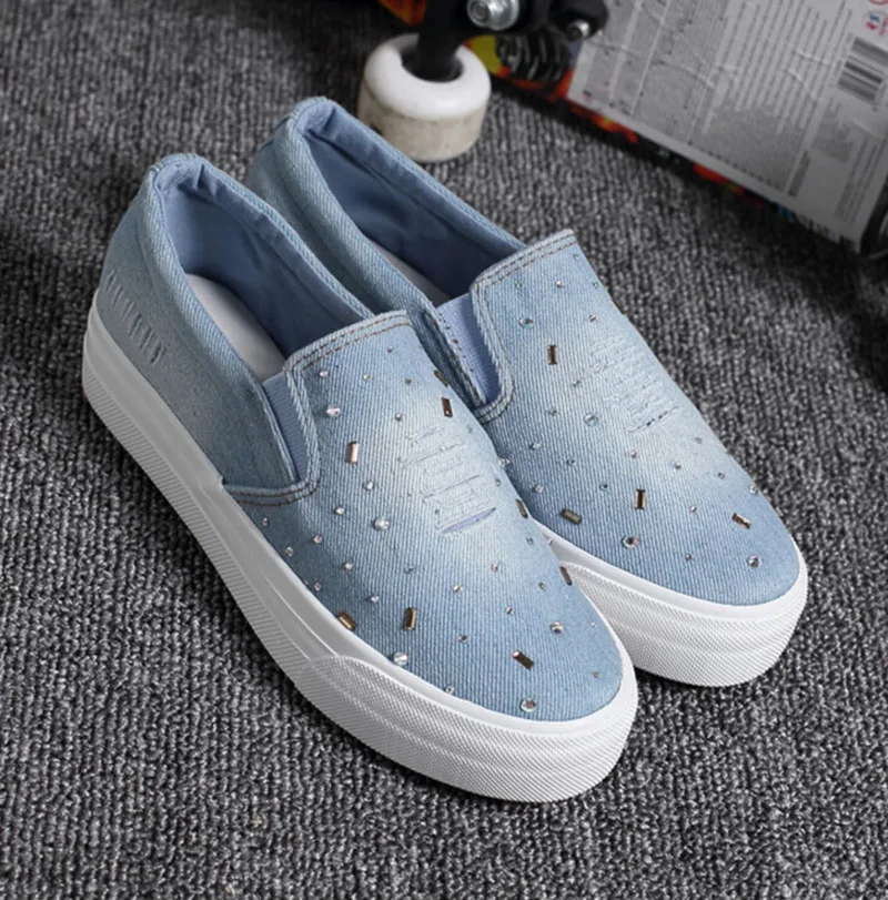 wide slip on canvas shoes