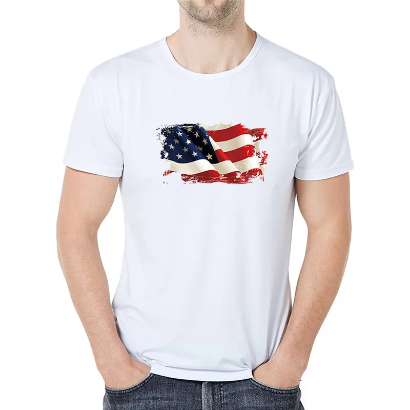 

2019 Men Summer T-Shirt Creative US Flag Athletic T-Shirt Muscle Build Tactical Tee American Patriotic Tee Tshirt Sportwear