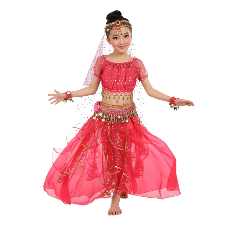 Стиль Дети Танец живота Костюм Костюмы для восточных танцев танец живота танцевальная одежда индийские танцевальные костюмы для детей от 3 до шт./компл