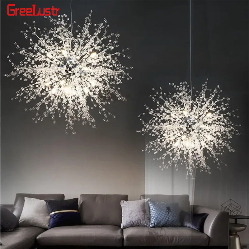 

Special Design Dandelion Pendant Hanging Lamp Acrylic Gold Silver Loft Led G4 Lustre For living Room Home Chandelier Lighting