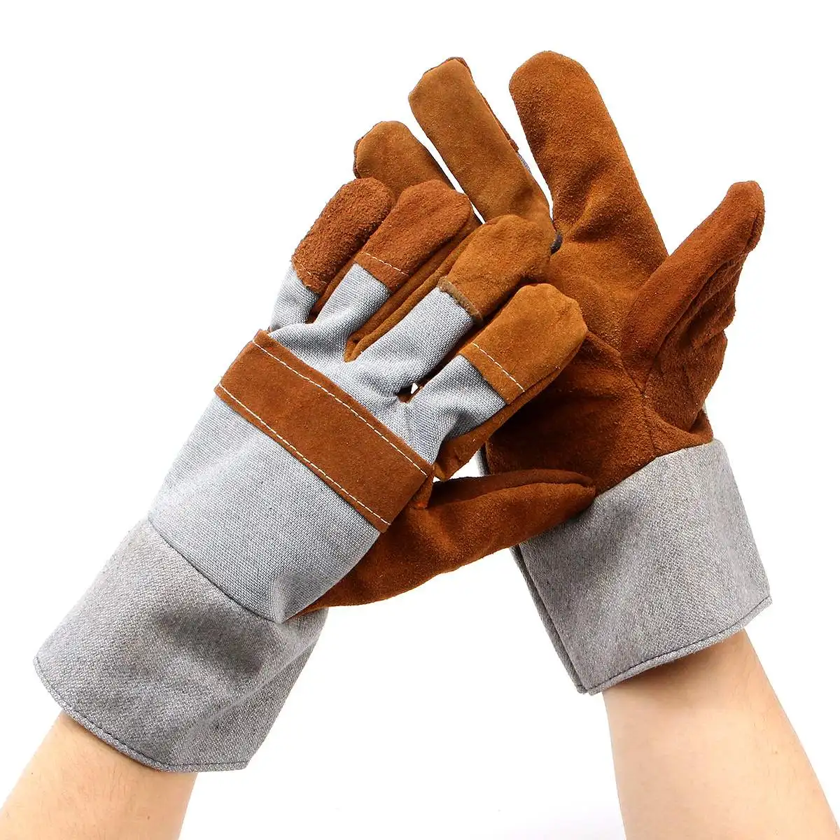 Welding Welders Work Soft Cowhide Leather Plus Gloves For -9463