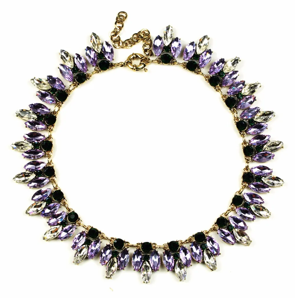 

fashion jewelry women, elegant lavender necklace purple crystal statement necklace new