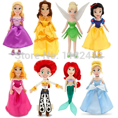 

Mini Princess Plush Dolls Tinkerbell Mulan Mermaid Ariel Rapunzel Snow White Cinderella Belle Merida Pocahontas Tiana Girls Toy
