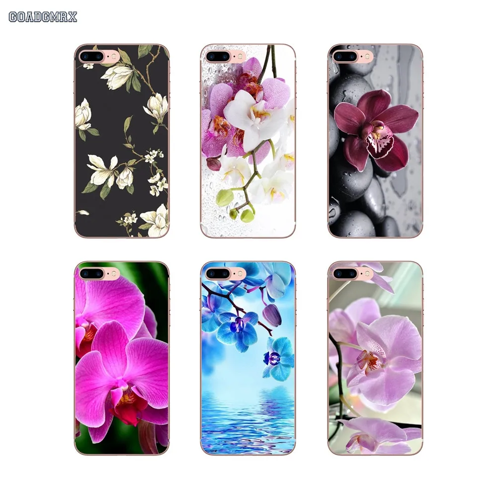 

Unique Orchid Flowers Series Transparent Soft Case Covers For Huawei P Smart P8 P9 P10 Lite Y6 Y7 Y9 Prime Y6 Pro 2017 2018 2019