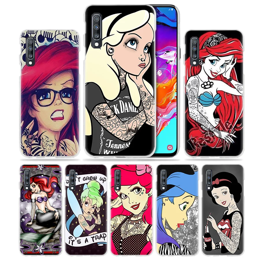 

Ariel Little Mermaid Tattoo Case for Samsung Galaxy M40 A50 A80 A70 A60 A40 A30 A20e A10 J4 J6 Plus J8 2018 Hard PC Phone Cover