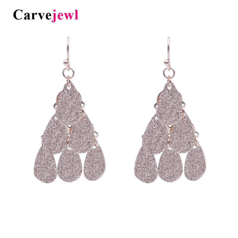 

Carvejewl statement earrings frosted tear drop dangle earrings girl gift plastic hook anti allergy new fashion Korean earrings