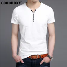 COODRONY Streetwear Tees Casual Henry Collar T-Shirt Men Short Sleeve T Shirt Men Clothing 2019 Summer Slub Cotton Tshirt S95097