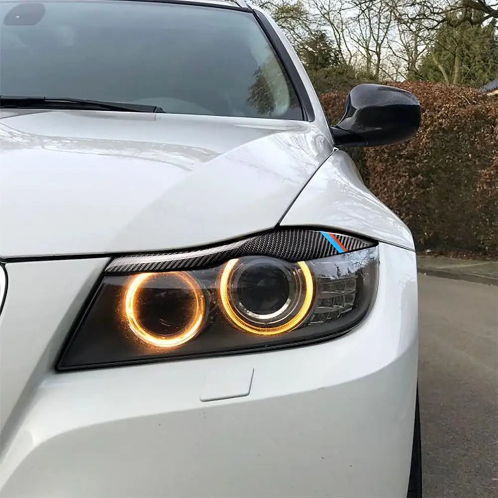 2 шт. E90 лампа для бровей фары ресницы из углеродного волокна модификация автомобиля аксессуары для интерьера наклейки для BMW Старый 3 серии