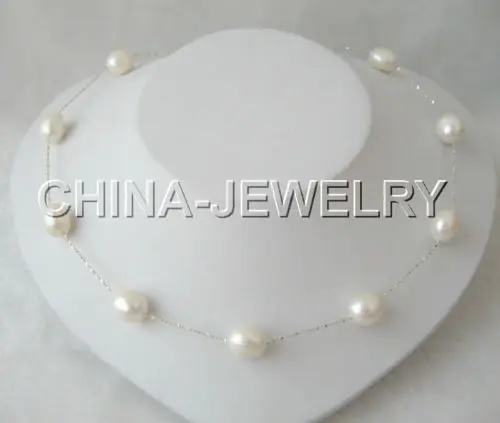 

FREE SHIPPING ******Beautiful 18" 13mm natural white baroque freshwater pearl necklace & silver chai (A0513)