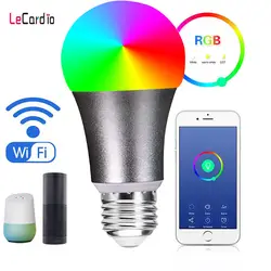 Горячие E27 Wi-Fi умный свет лампы, RGBW светодио дный лампы, затемнения многоцветная пробуждения фонари, совместимых с Alexa и Google домашний