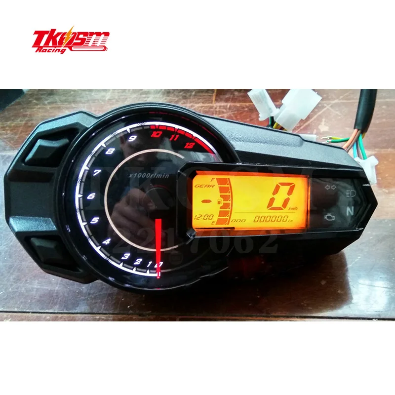 

2017 Brand New Lcd Backlight Motorcycle Speedometer Odometer Tachometer Kmh MUniversal Motorcycle Speedometer Sensor12000RPH