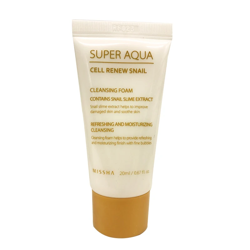 

Missha Super Aqua Cell Renew Snail Cleansing Foam 20ml Moisturizing Oil Control Repair Essence Facial Pore Foam